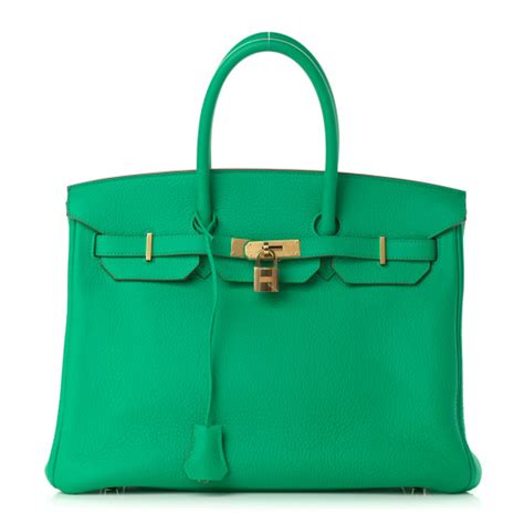 Hermes Taurillon Clemence Birkin 35 Menthe 